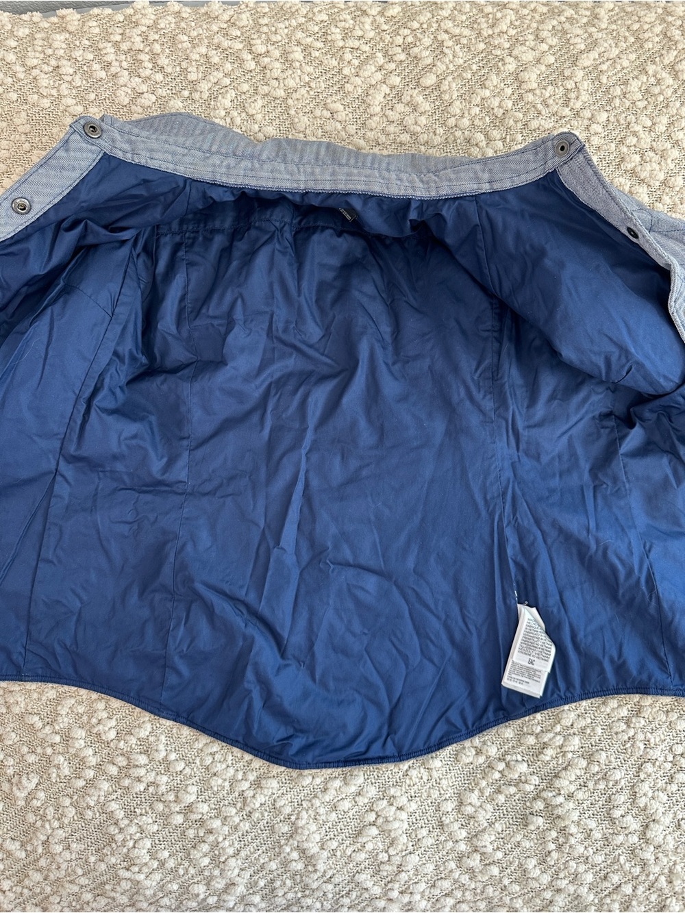 Marmot Riley Insulated Quilted Shirt Jacket XS Blue Herringbone Shacket Snap - Picture 10 of 10